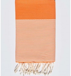 Tangerine orange honeycomb beach towel