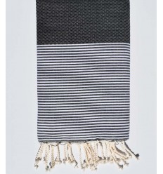 Fouta nid d'abeille gris quartz foné