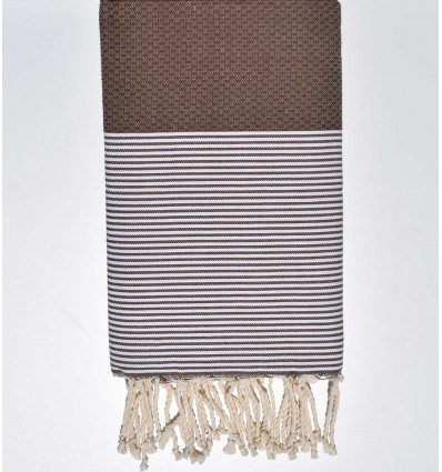 Serviette de plage nid d'abeille noisette