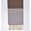 Serviette de plage nid d'abeille noisette