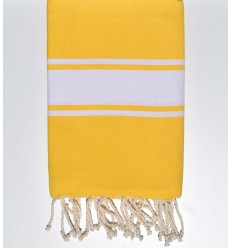 Serviette de plage plate couleur jaune impérial