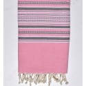 Serviette de plage arabesque rose clair et gris