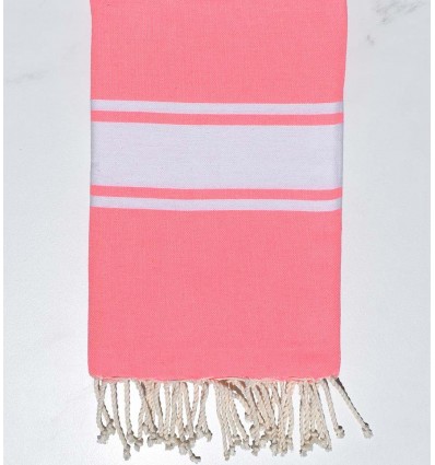 Fouta classique rose fluo