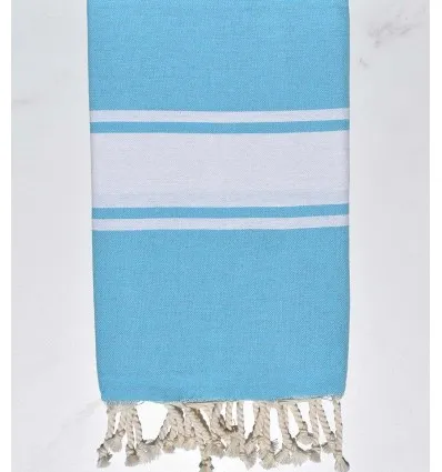 Fouta classique bleu azur clair