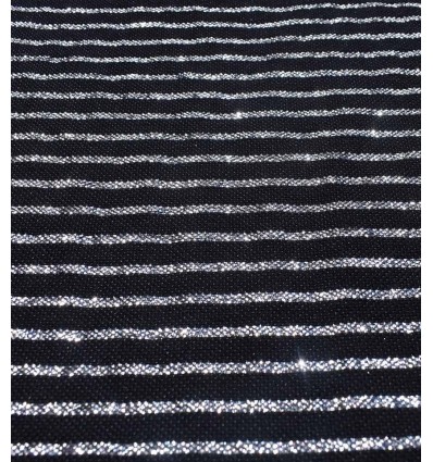 Jeté noir au fil lurex argenté