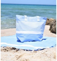 Arthur blue and white beach bag