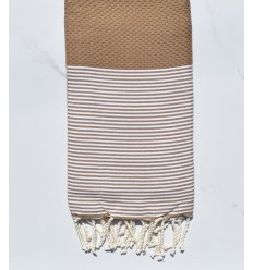 Fouta nid d'abeille couleur basané