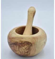 Olive wood mortar and pestle T12