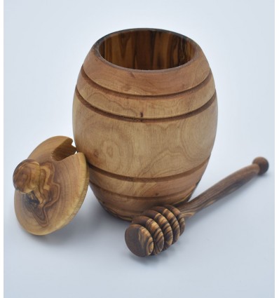 Pot à miel en bois d'olivier