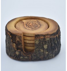 Olive Wood Coasters + support