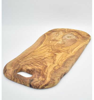 Olive wood cutting board with hole from 52cm to 62cm