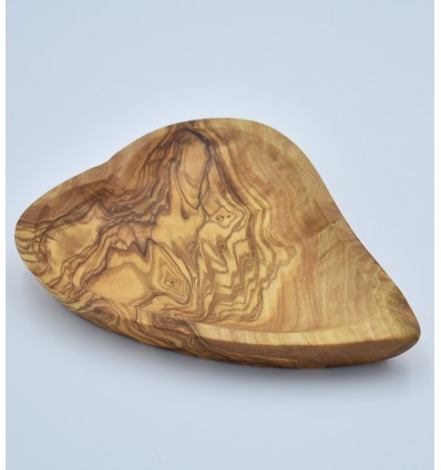 Ravier cœur en bois d'olivier