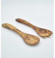 Olive wood salad servers