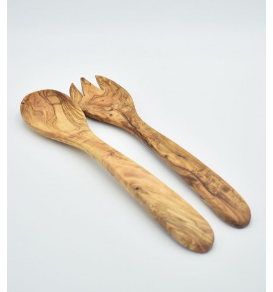 Olive wood salad servers