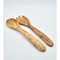 Olive wood salad servers