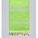 Serviette de plage vert fluo avec rayures