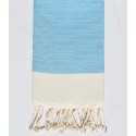 Fouta PIQUE-PIQUE bleu ciel