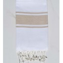 Fouta plate avec bandes beige