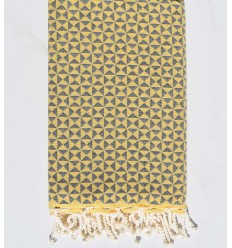 Fouta papillon jaune et ardoise