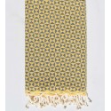 Fouta papillon jaune et ardoise