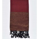 Fouta plate bordeaux avec lurex doré