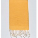 Fouta nid d'abeille unie jaune foncé