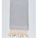 Fouta nid d'abeille unie couleur gris