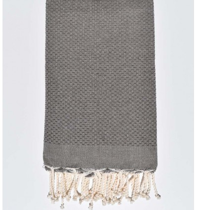 plain honeycomb medium taupe brown beach towel