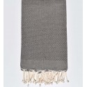 fouta nid d'abeille unie marron taupe