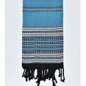 Fouta arabesque bleu azur et gris