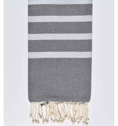 Serviette de plage plate gris et gris clair