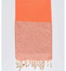 Fouta waben Korallenorange mit lurex 