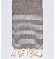 sepia beach towel with golden lurex