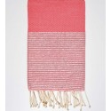 Fouta en nid d'abeille rose incarnadin avec lurex