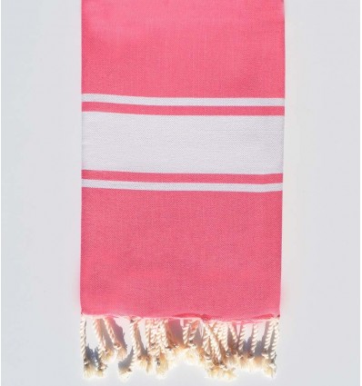 Fouta plate couleur rose moyen