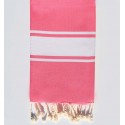 Fouta plate couleur rose moyen