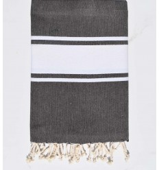Fouta plate aubergine foncée