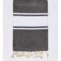 Fouta plate aubergine foncée