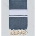 fouta plate bleu denim