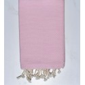 fouta nid d'abeille unie rose clair - FOUTA TUNISIA