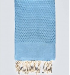 fouta nid d'abeille unie bleu ciel- FOUTA TUNISIA