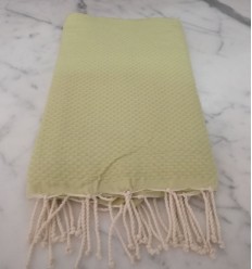 fouta nid d'abeille unie vert clair- FOUTA TUNISIA