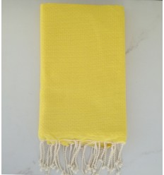 Fouta unie couleur jaune fluo