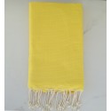 fouta nid d'abeille unie jaune citron - FOUTA TUNISIA