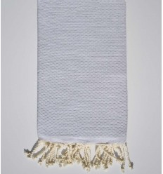 fouta nid d'abeille unie gris clair- FOUTA TUNISIA