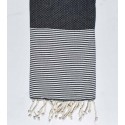 Fouta nid d'abeille bleu pétrole