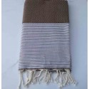 fouta nid d'abeille marron clair- FOUTA TUNISIA