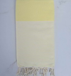 Fouta nid d'abeille jaune soleil