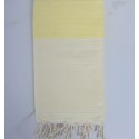 Fouta nid d'abeille jaune soleil
