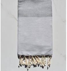 Fouta nid d'abeille gris...